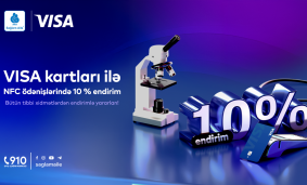 VISA kartı ilə NFC ödənişi et, sağlamlığın üçün 10% endirim qazan!
