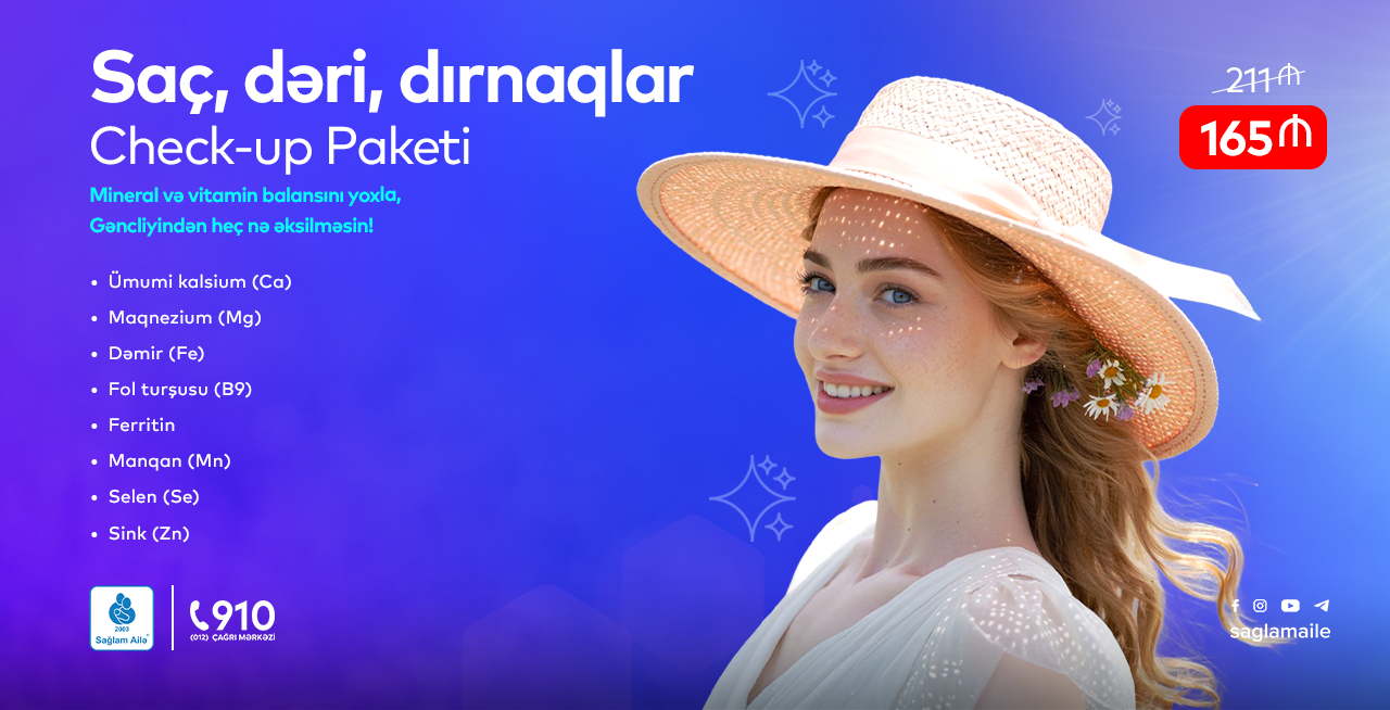 Saç, dəri, dırnaq Check-up paketi