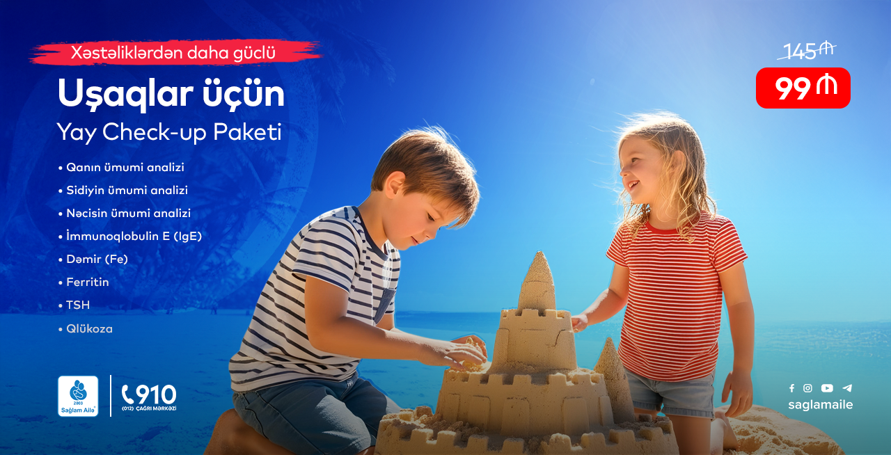 Uşaqlar üçün mövsümi Yay Check-Up paketi