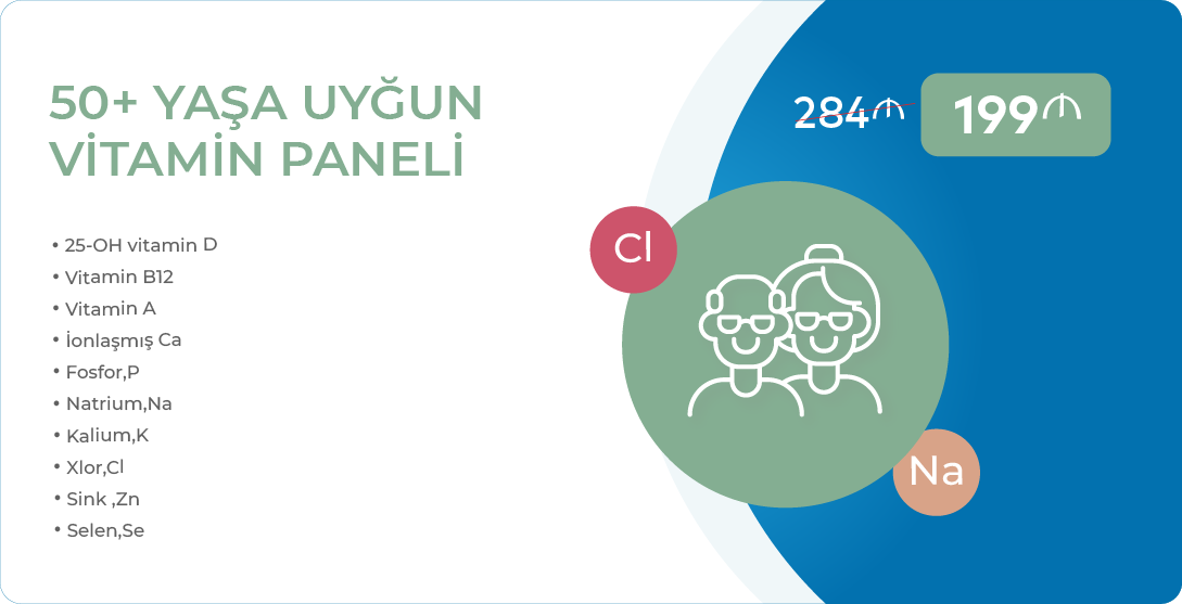 50+ yaş:Yaşa uyğun vitamin paneli
